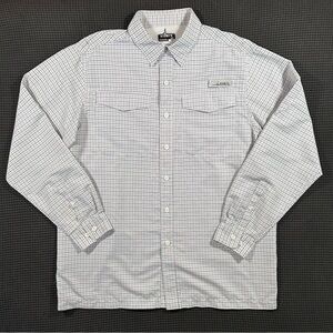 Habit Mens Medium Long Sleeve Performance Fishing Shirt Checkered UPF 40
